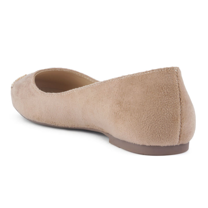 Beige Boat Island Suede Ballerinas