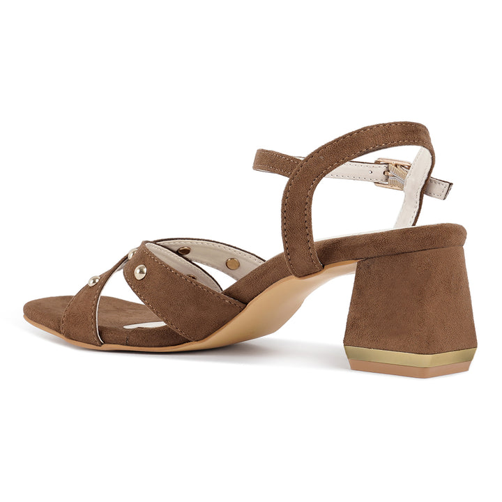 open-toe studded ankle strap sandals#color_tan