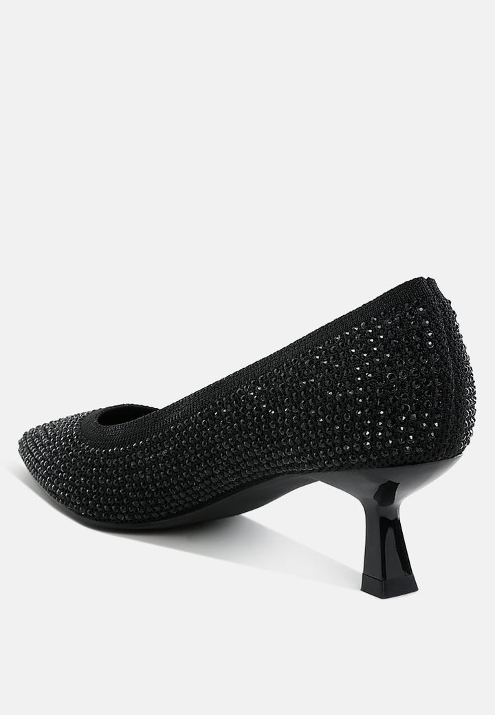 breathable flyknit rhinestone pumps
#color_black
