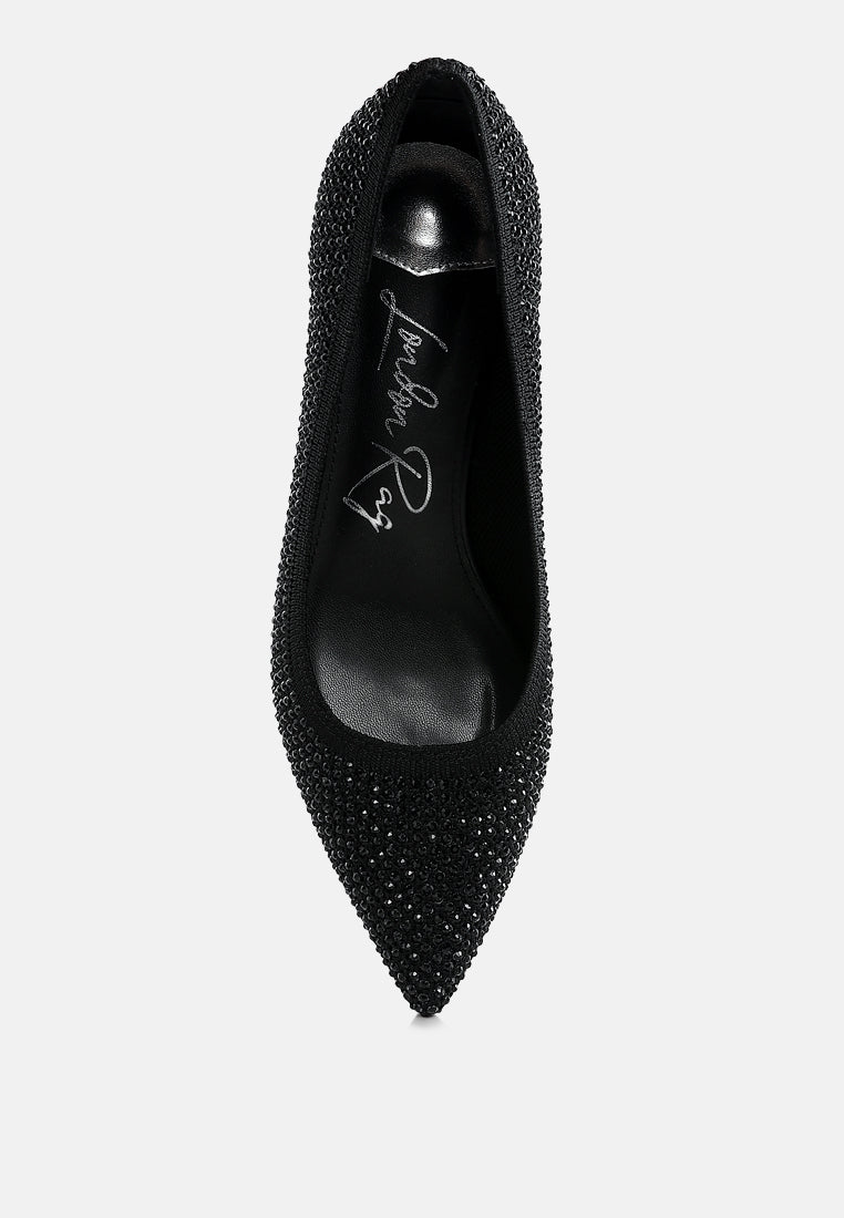 breathable flyknit rhinestone pumps
#color_black