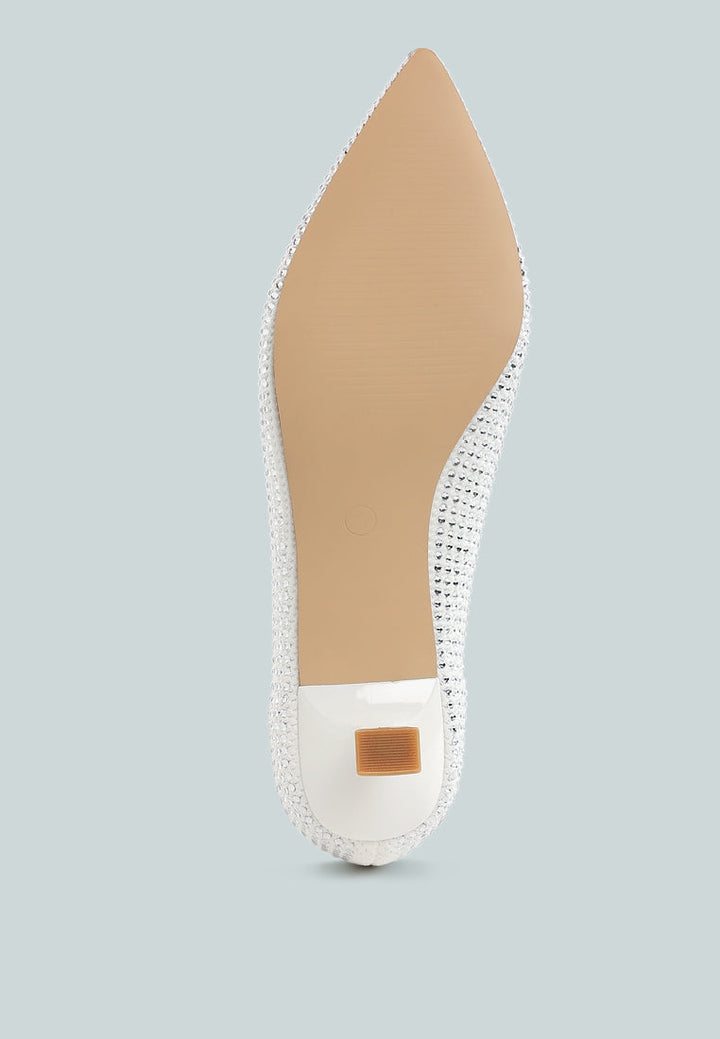 breathable flyknit rhinestone pumps
#color_white