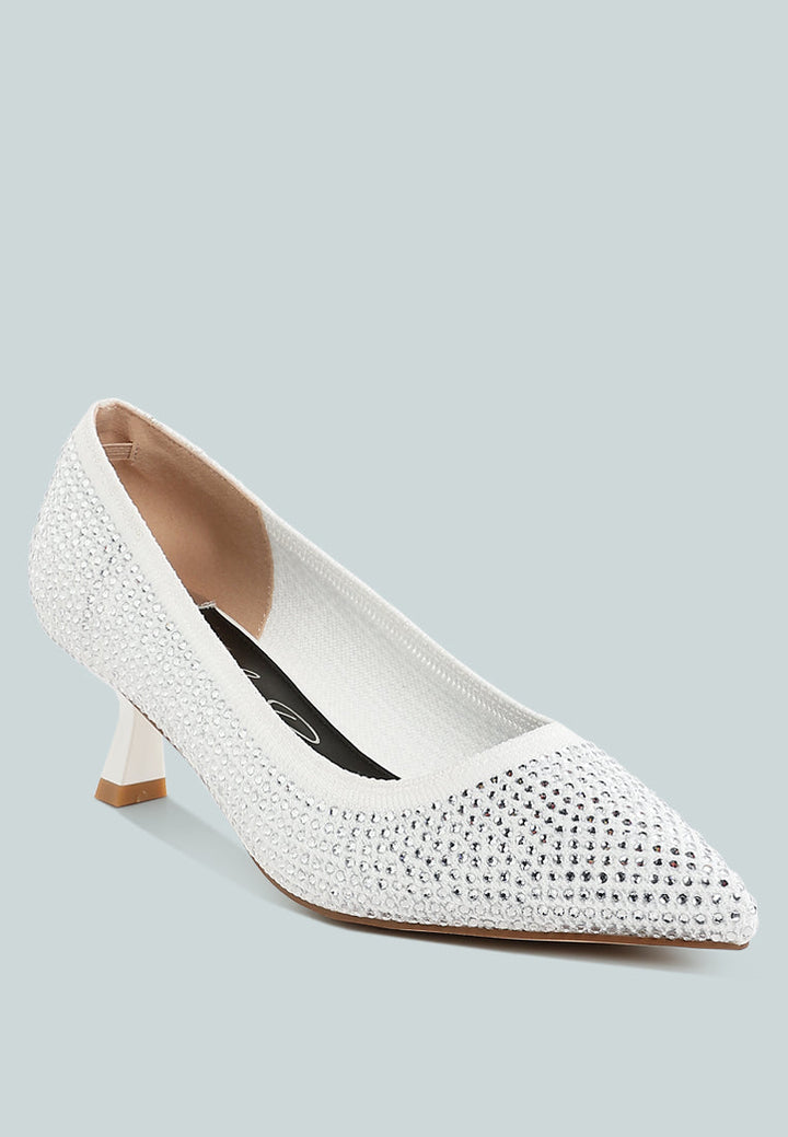 vimto breathable flyknit rhinestone pumps#color_white