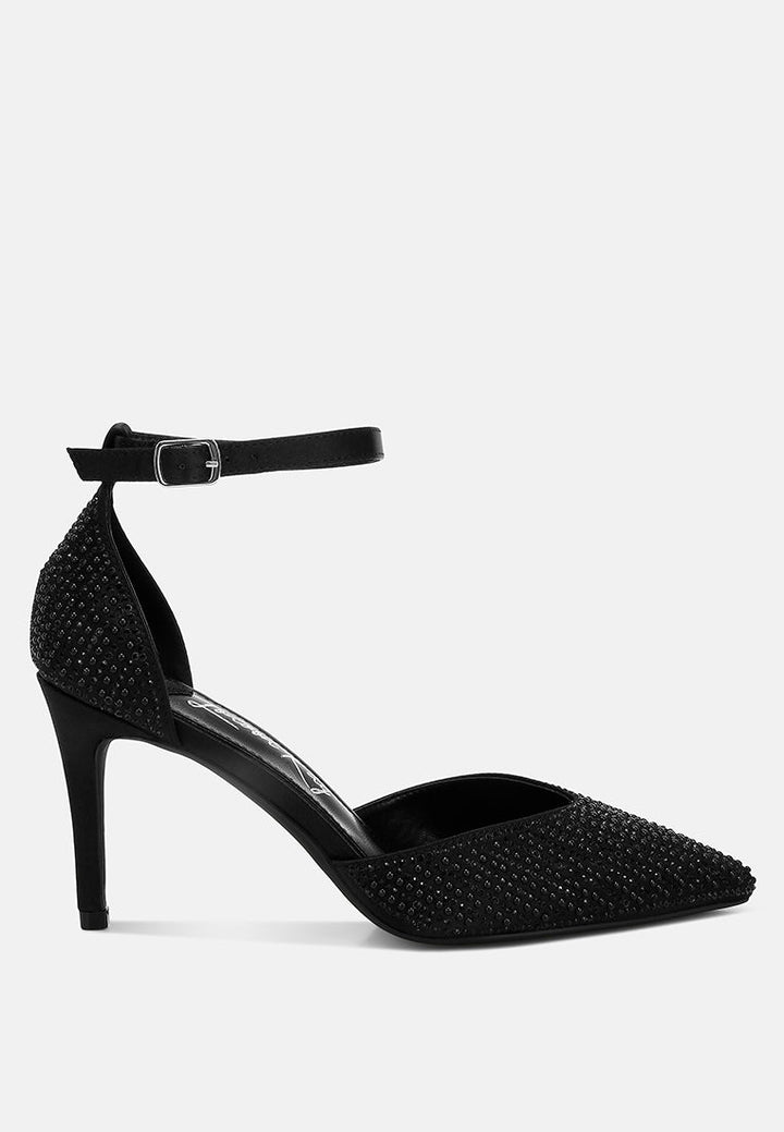 pearls & sequins embellished stiletto sandals#color_black