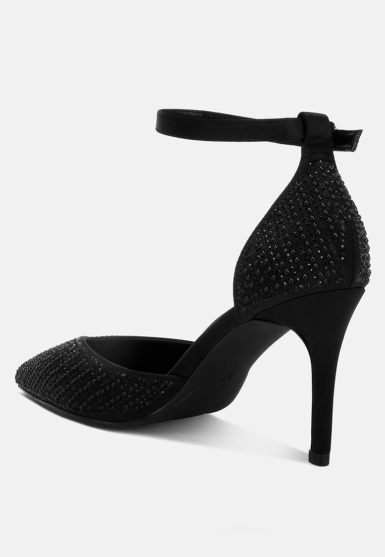 pearls & sequins embellished stiletto sandals#color_black