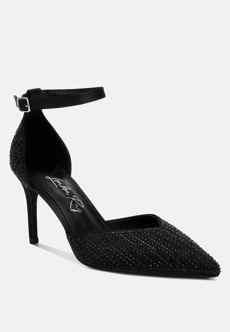 pearls & sequins embellished stiletto sandals#color_black