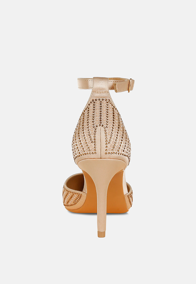 pearls & sequins embellished stiletto sandals#color_gold