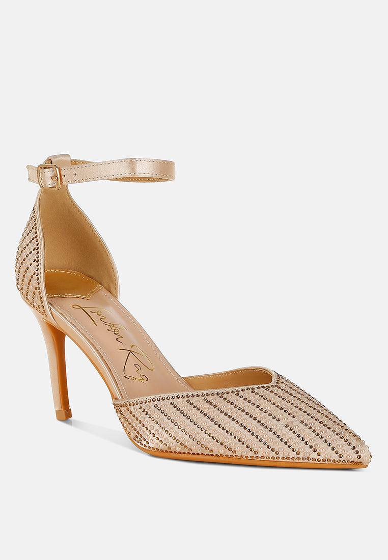 pearls & sequins embellished stiletto sandals#color_gold