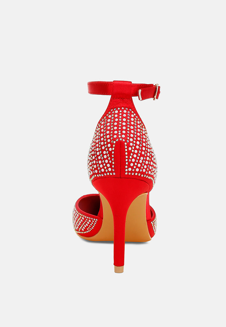 pearls & sequins embellished stiletto sandals#color_red