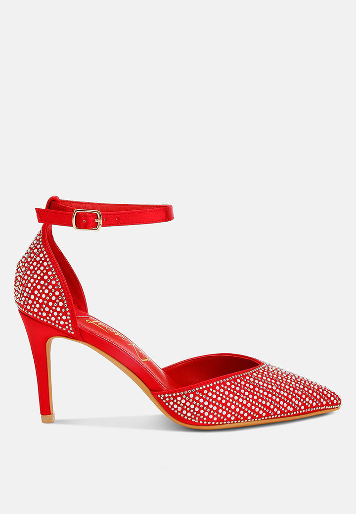 pearls & sequins embellished stiletto sandals#color_red