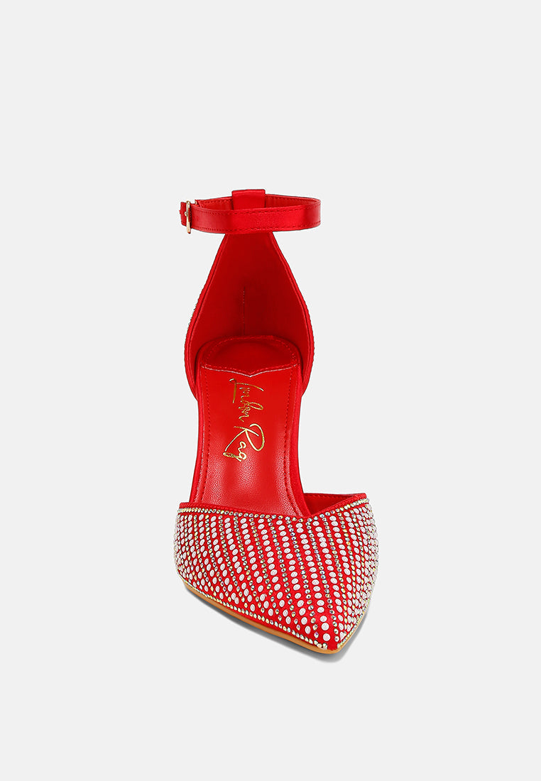 pearls & sequins embellished stiletto sandals#color_red