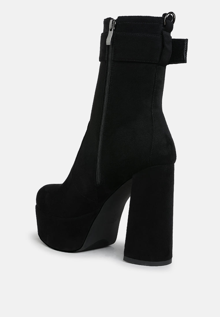 women flared block heel mid-calf boots#color_black