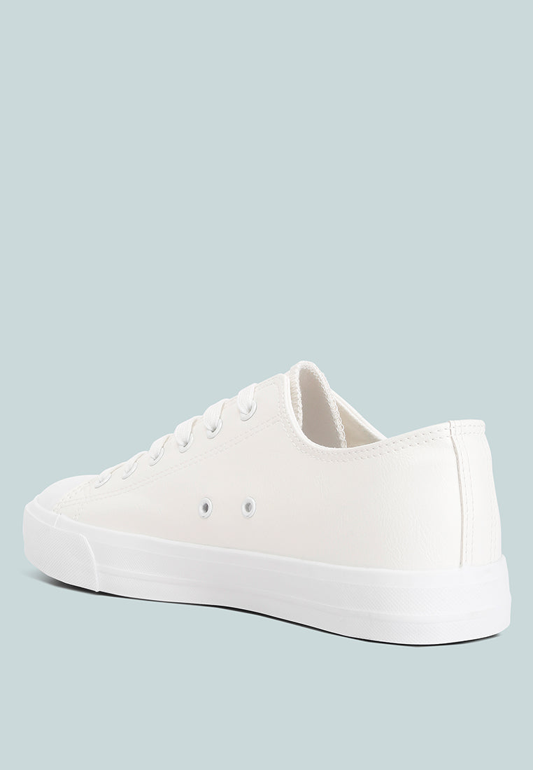 mens lace up basic sneakers#color_white