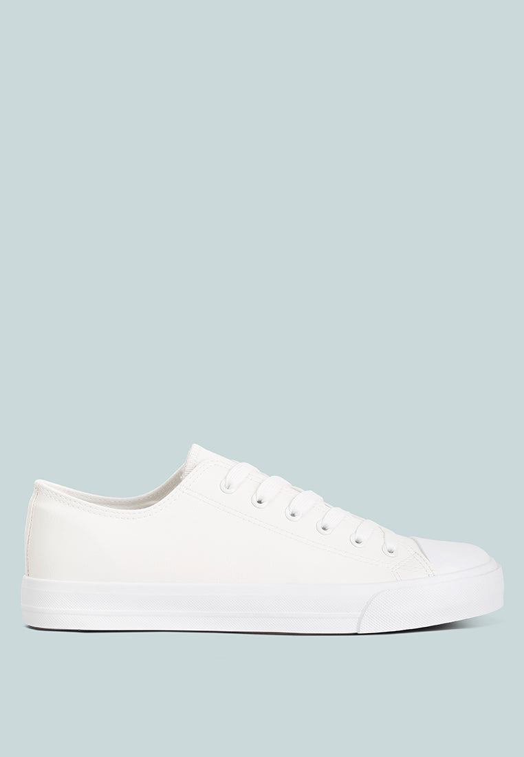 mens lace up basic sneakers#color_white