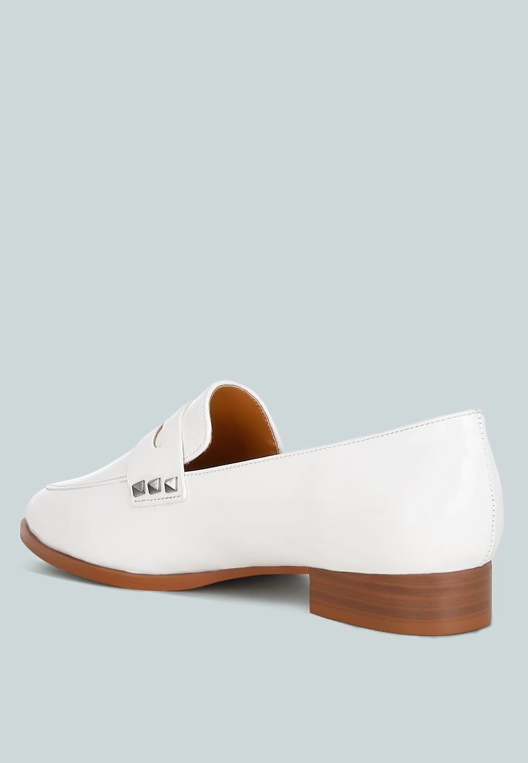 women patent pleather penny loafers#color_off-white