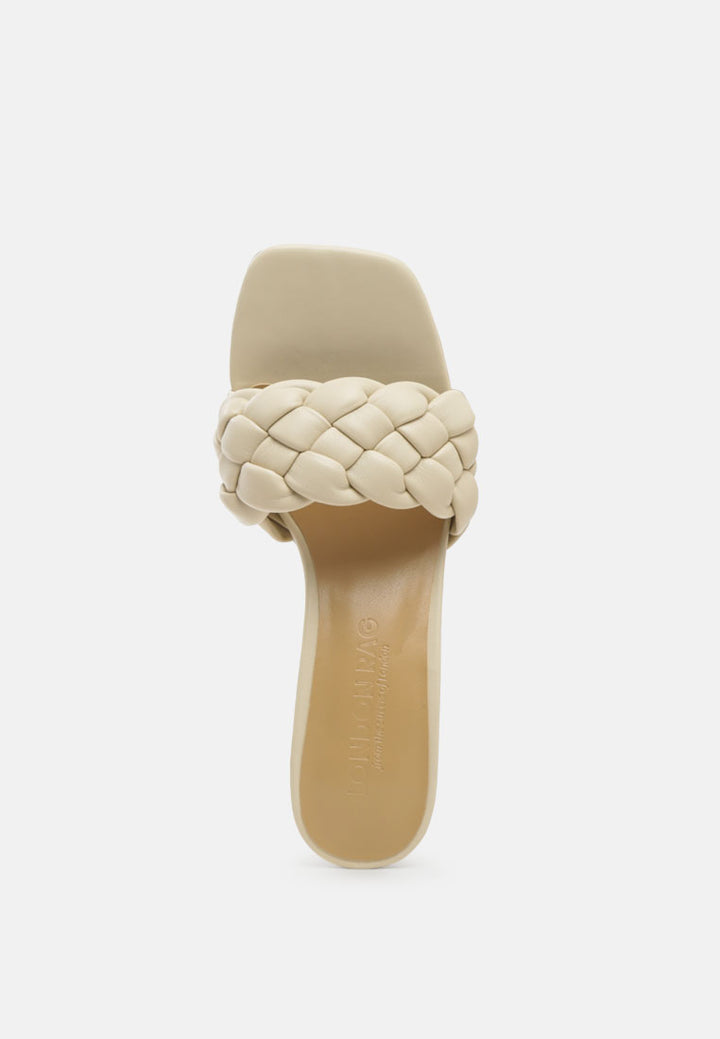 women woven strap square toe heeled sandal#color_off-white