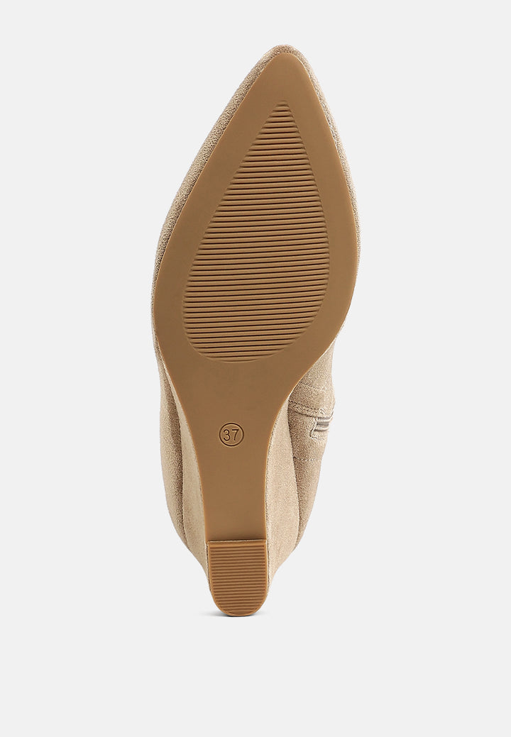 women microfiber wedge sock boots#color_beige