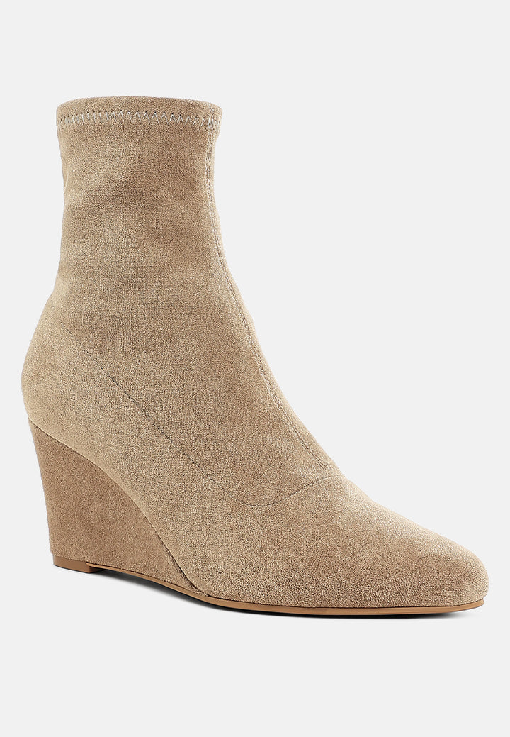 women microfiber wedge sock boots#color_beige