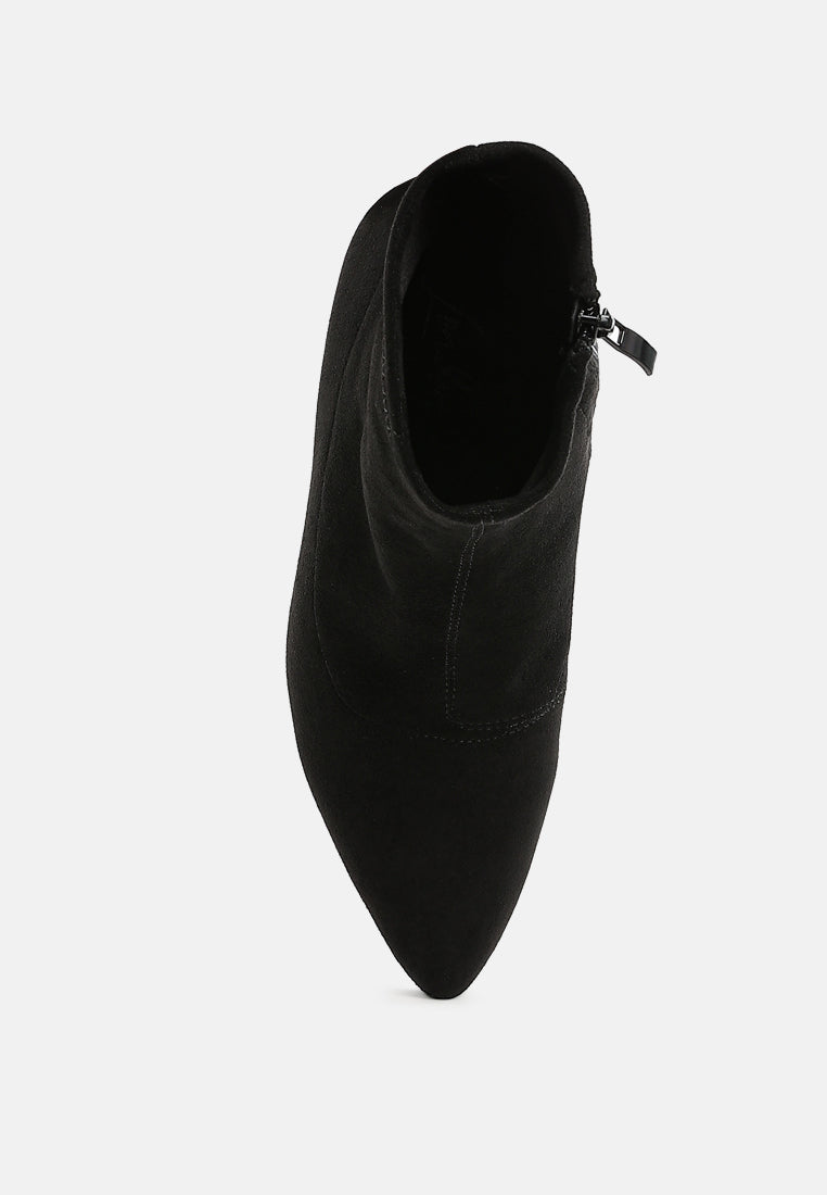 women microfiber wedge sock boots#color_black