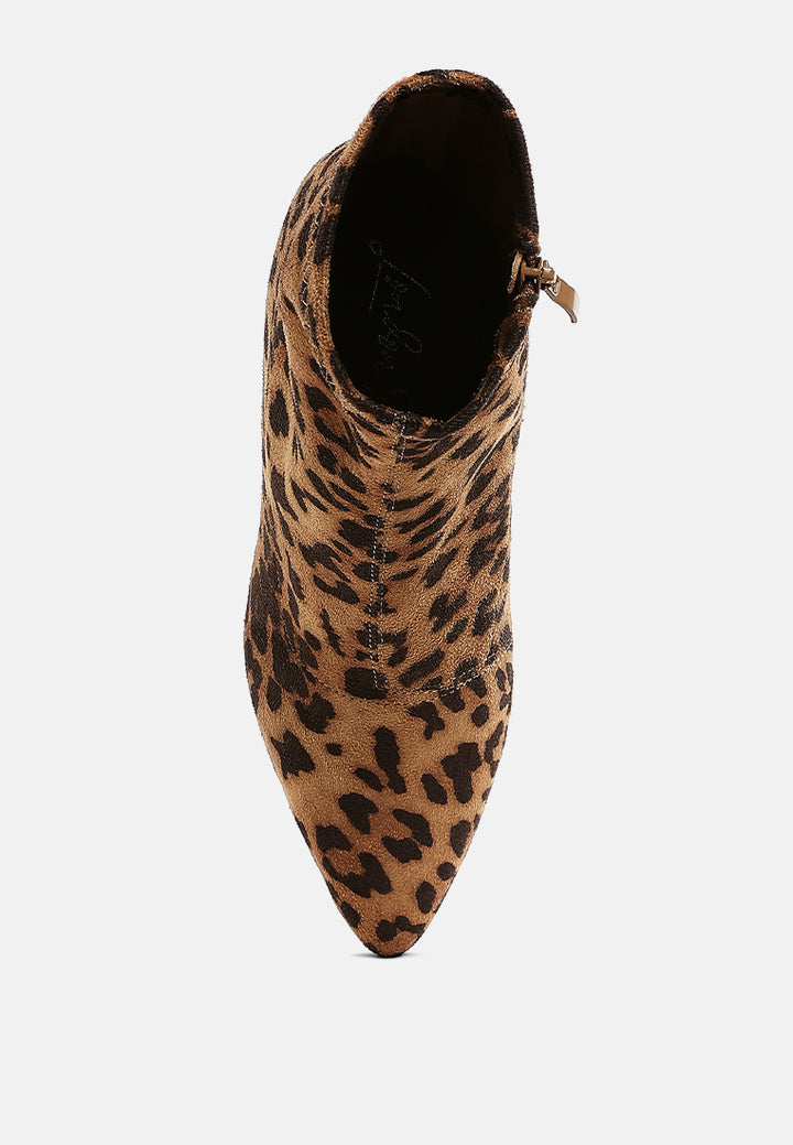 women microfiber wedge sock boots#color_leopard