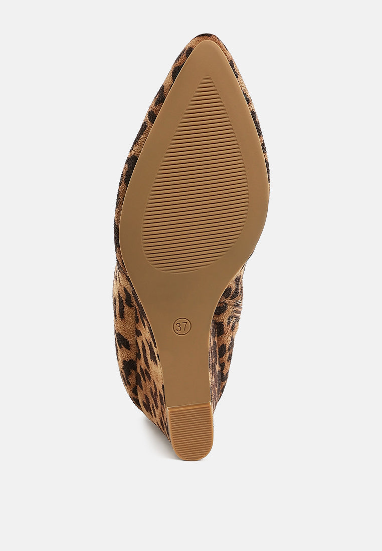 women microfiber wedge sock boots#color_leopard