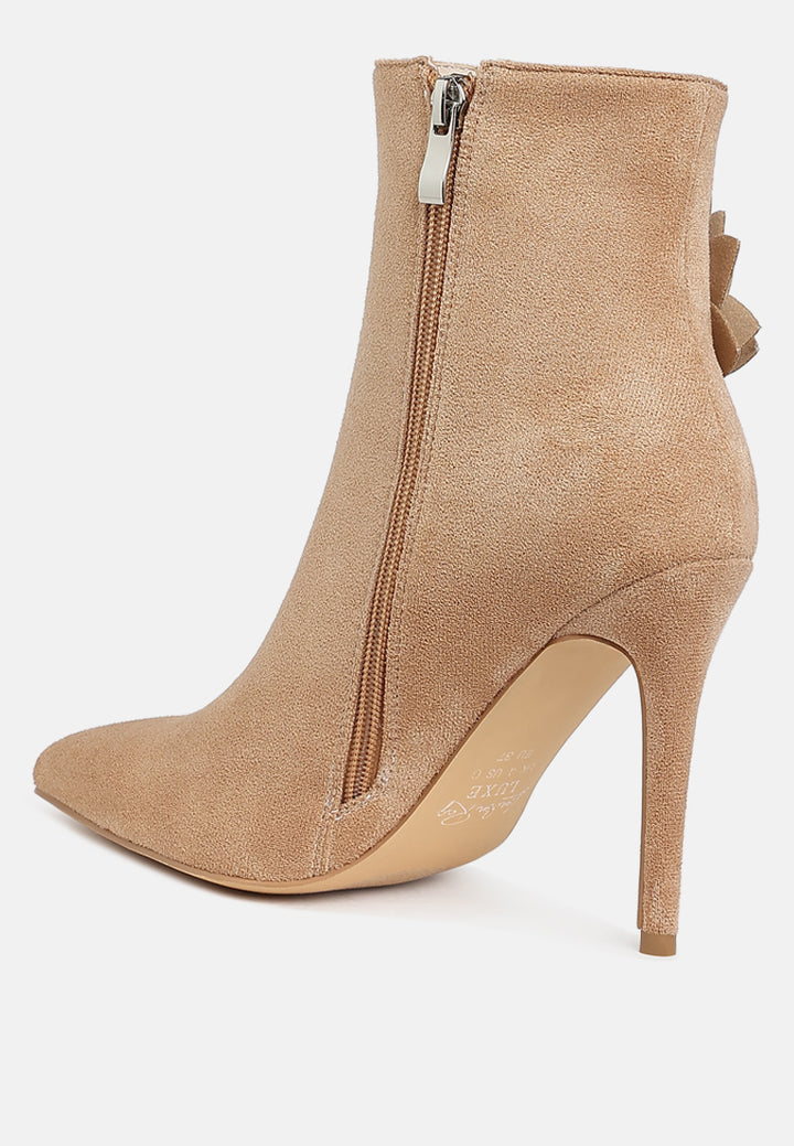 women rhinestones petal detail boots#color_beige