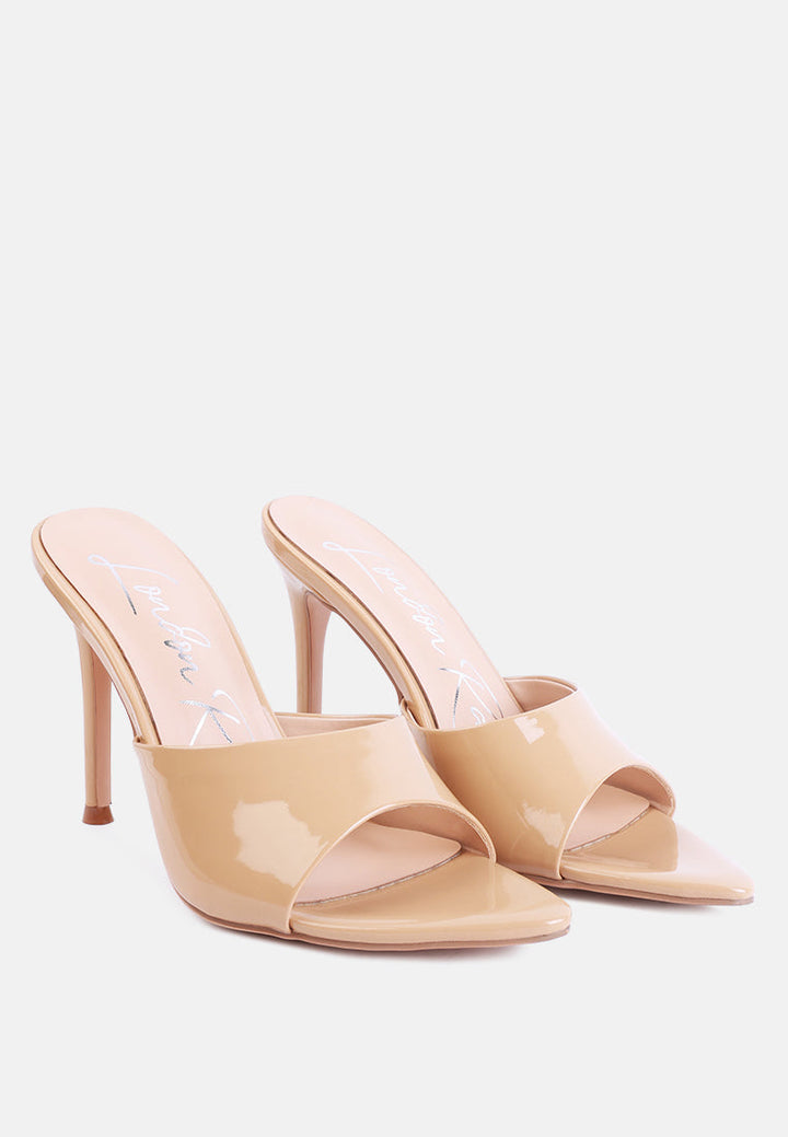 women patent pu high heel sandals#color_black