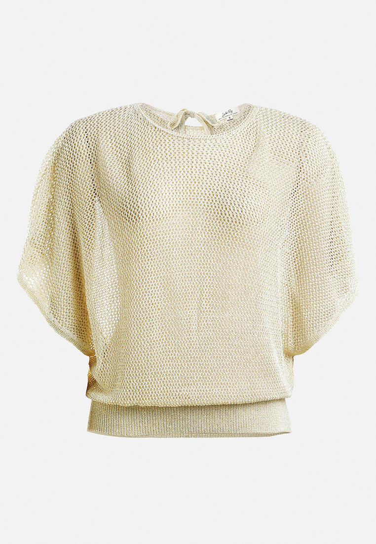 Knitted Sheer Top#color_cream