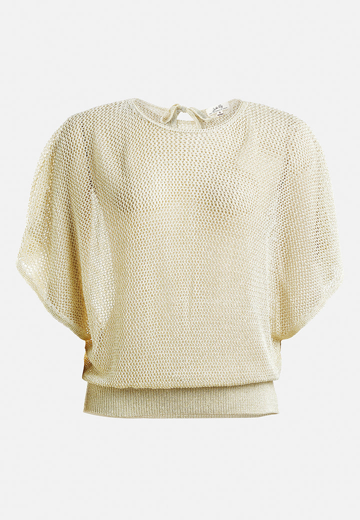 Knitted Sheer Top#color_cream