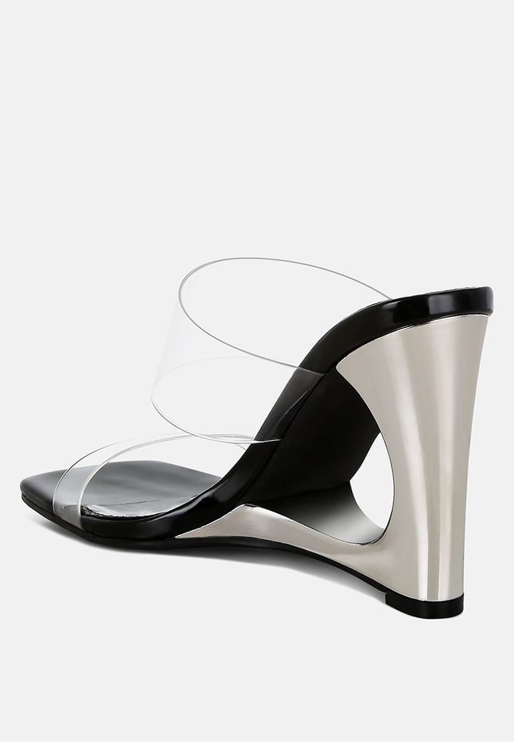 women fantasy wedge heel clear sandals#color_black