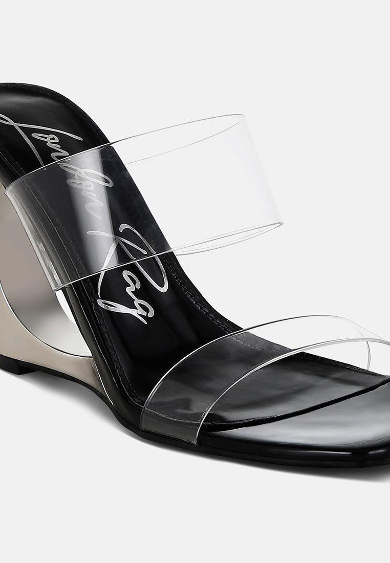 women fantasy wedge heel clear sandals#color_black