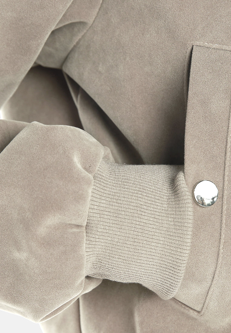 Women Zipper Detail Bomber Jacket