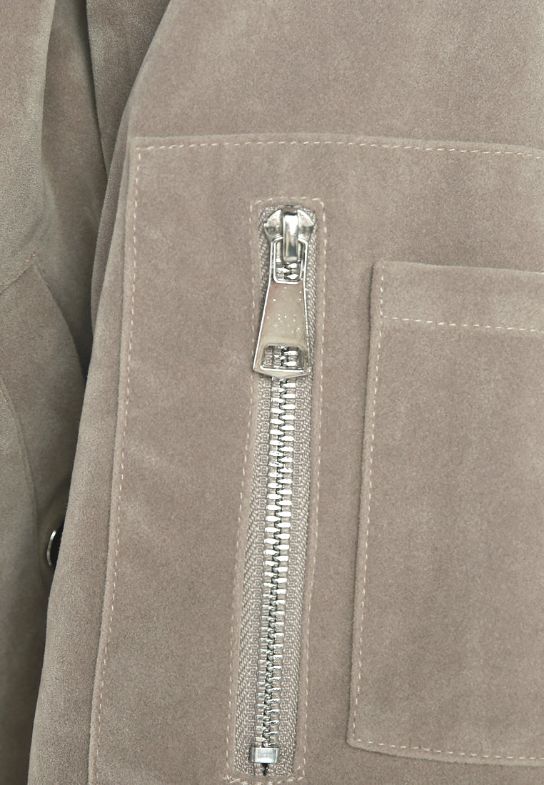 Women Zipper Detail Bomber Jacket
