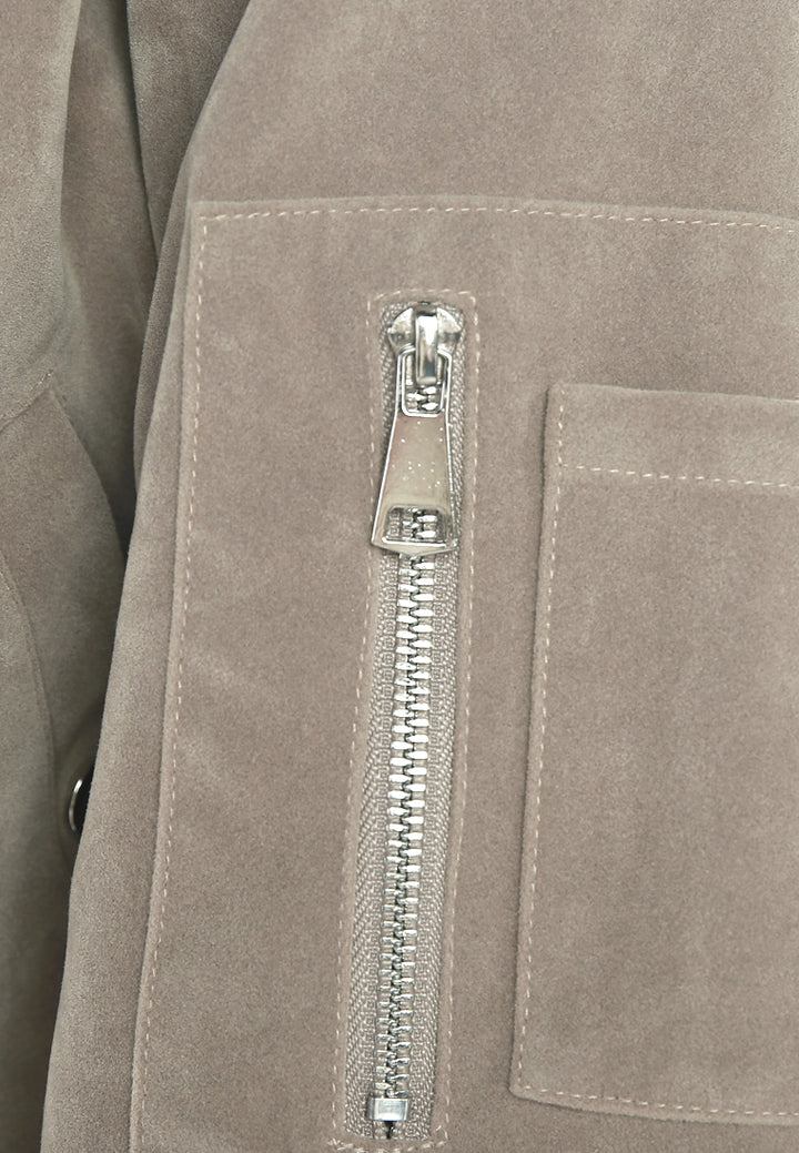 Women Zipper Detail Bomber Jacket