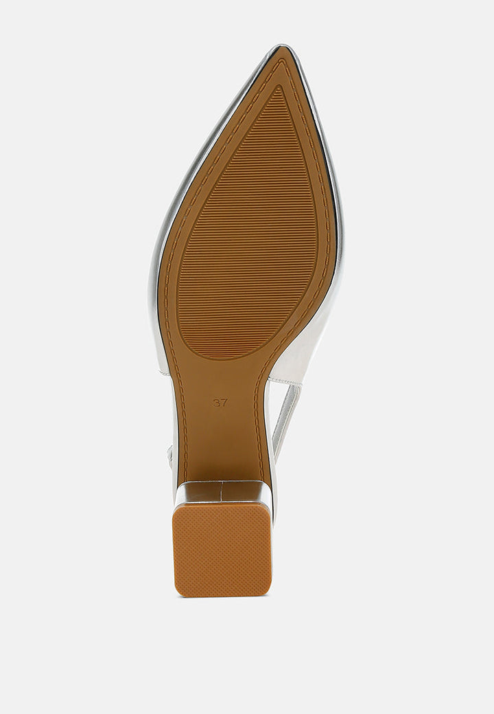 metallic faux leather slingback sandals#color_silver