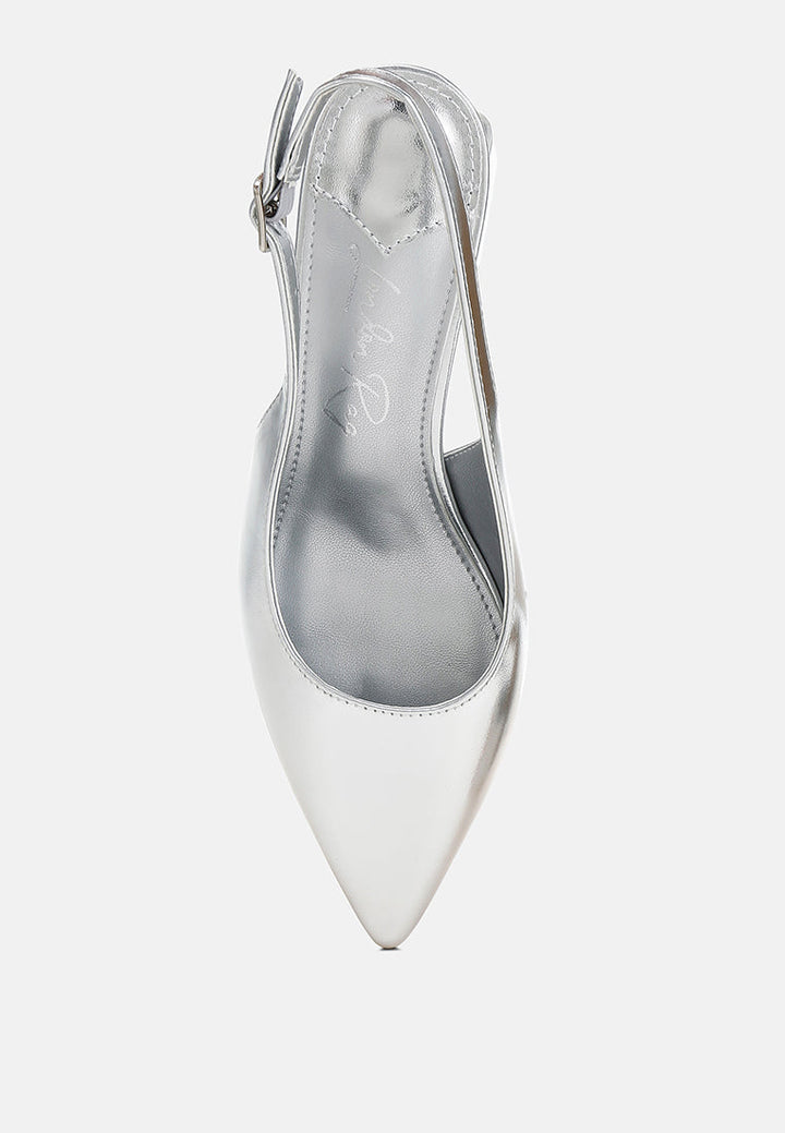 metallic faux leather slingback sandals#color_silver
