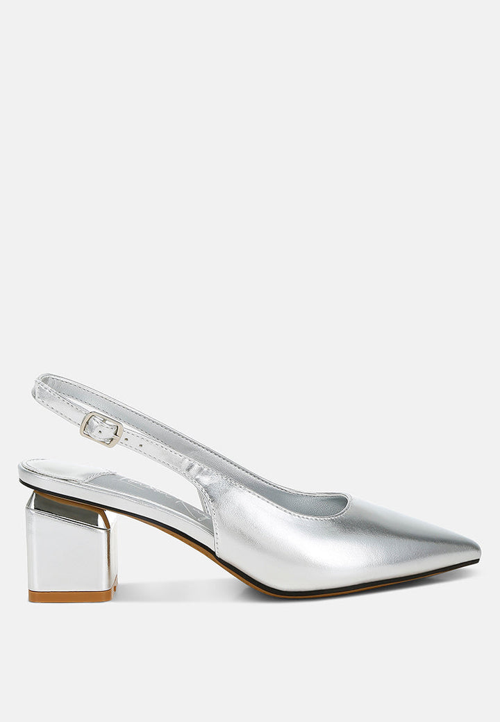 metallic faux leather slingback sandals#color_silver