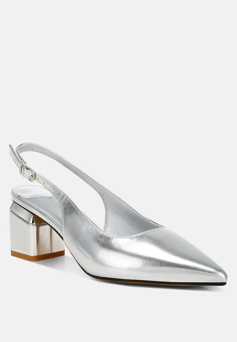 metallic faux leather slingback sandals#color_silver