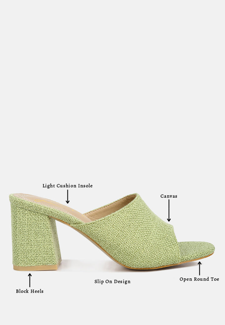 women block heel slip on sandals#color_green