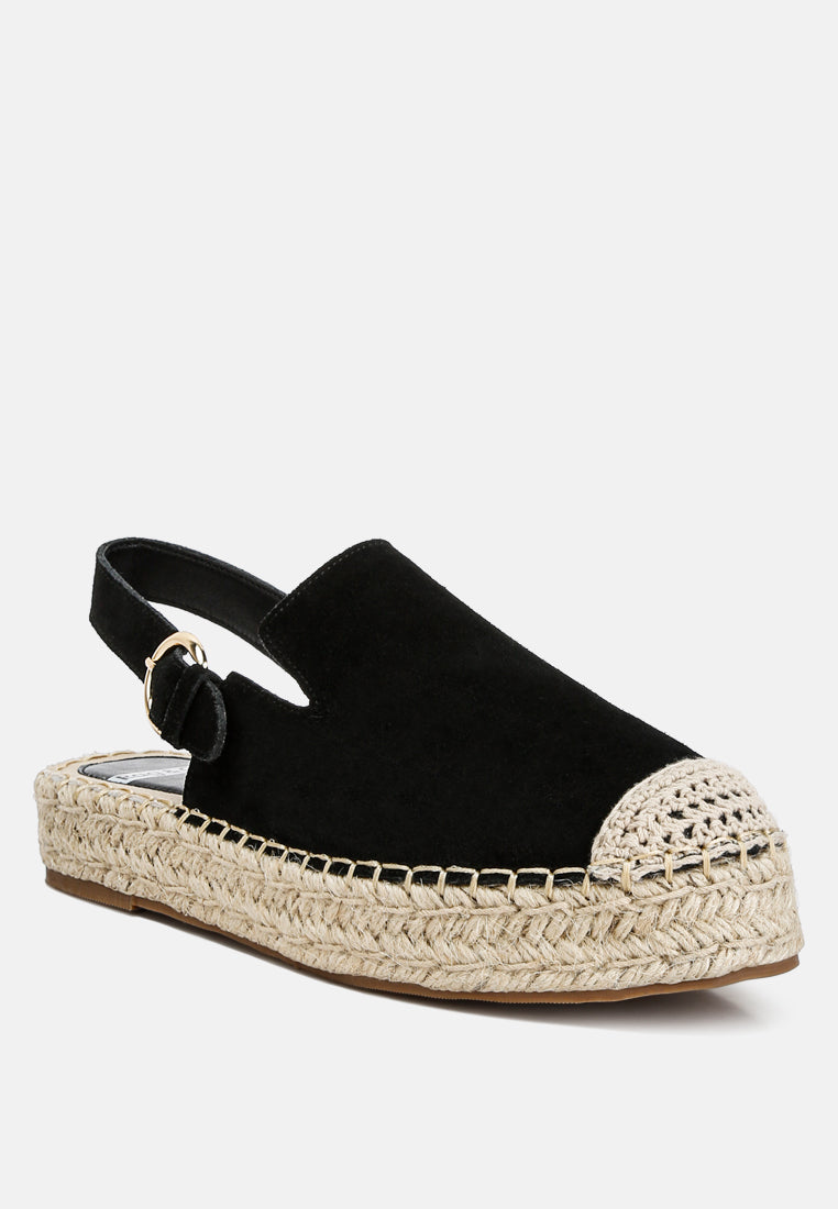 suede slingback strap espadrilles#color_black