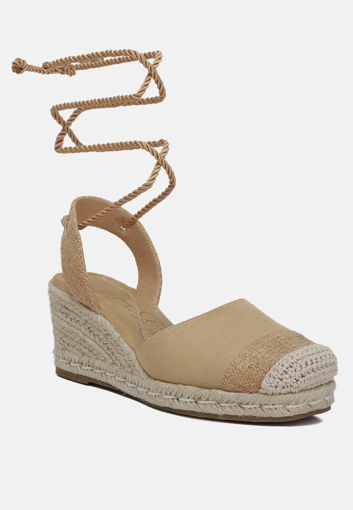 lace-up crochet espadrilles#color_tan