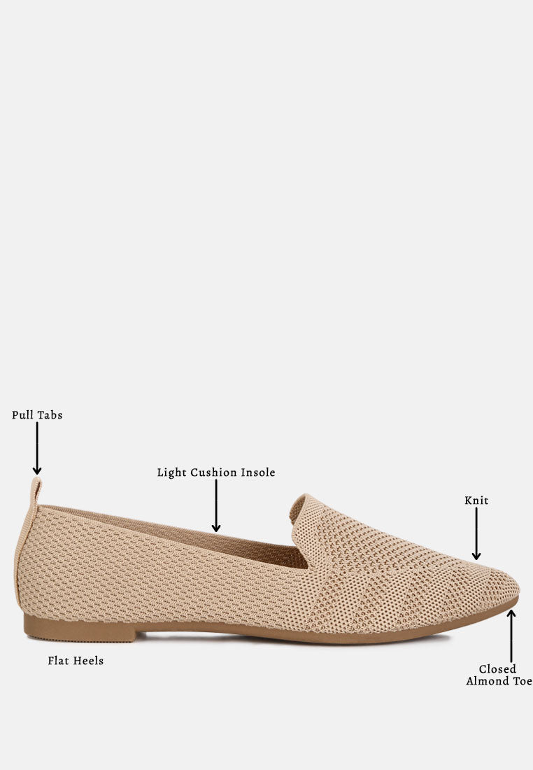 women knit textile solid flats#color_beige