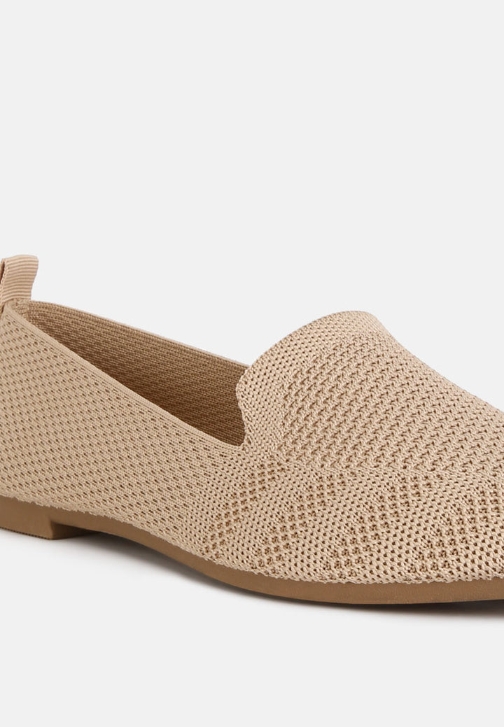 women knit textile solid flats#color_beige