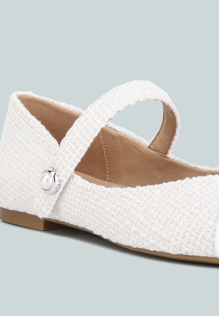 women patent toe cap satin mary jane ballerina#color_white