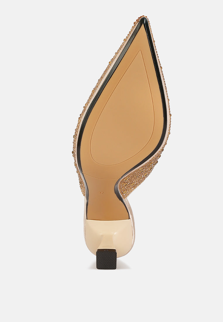 women aldora rhinestones embellished mules#color_gold