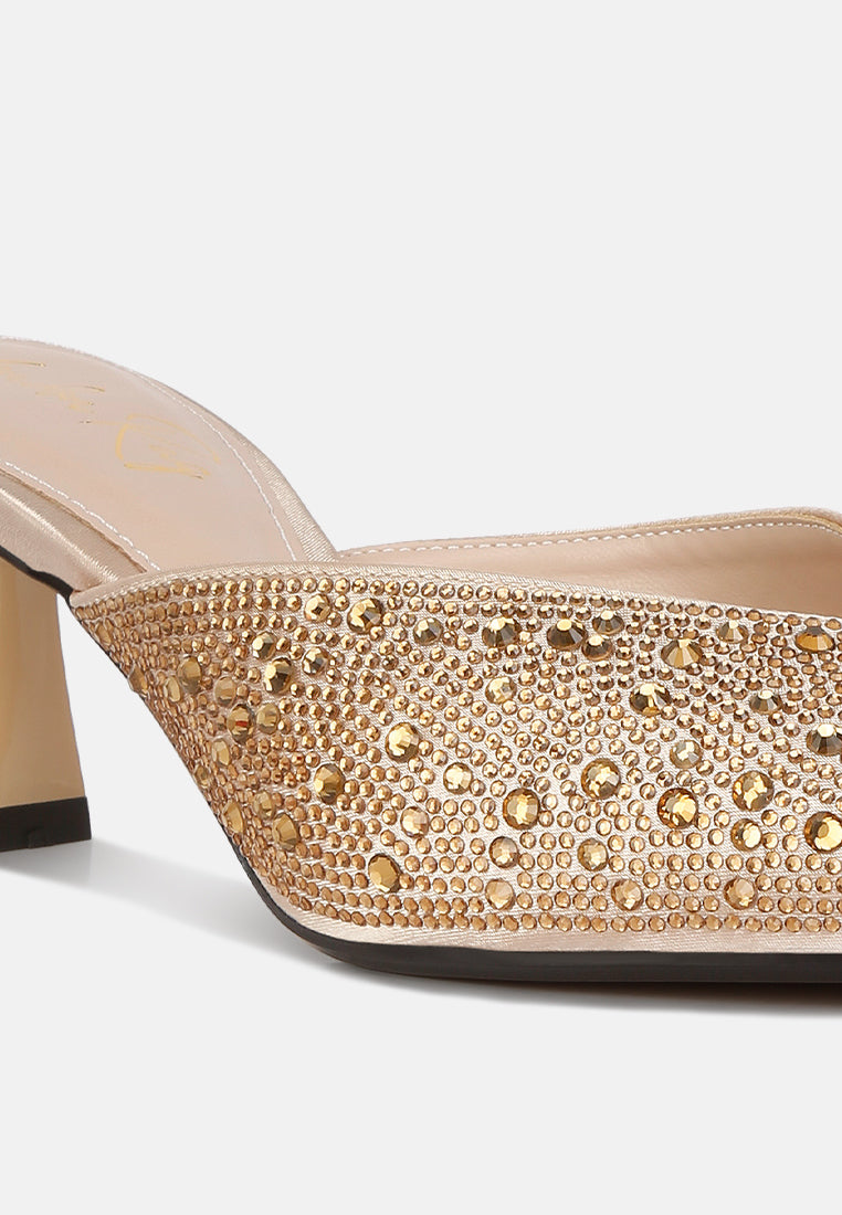 women aldora rhinestones embellished mules#color_gold