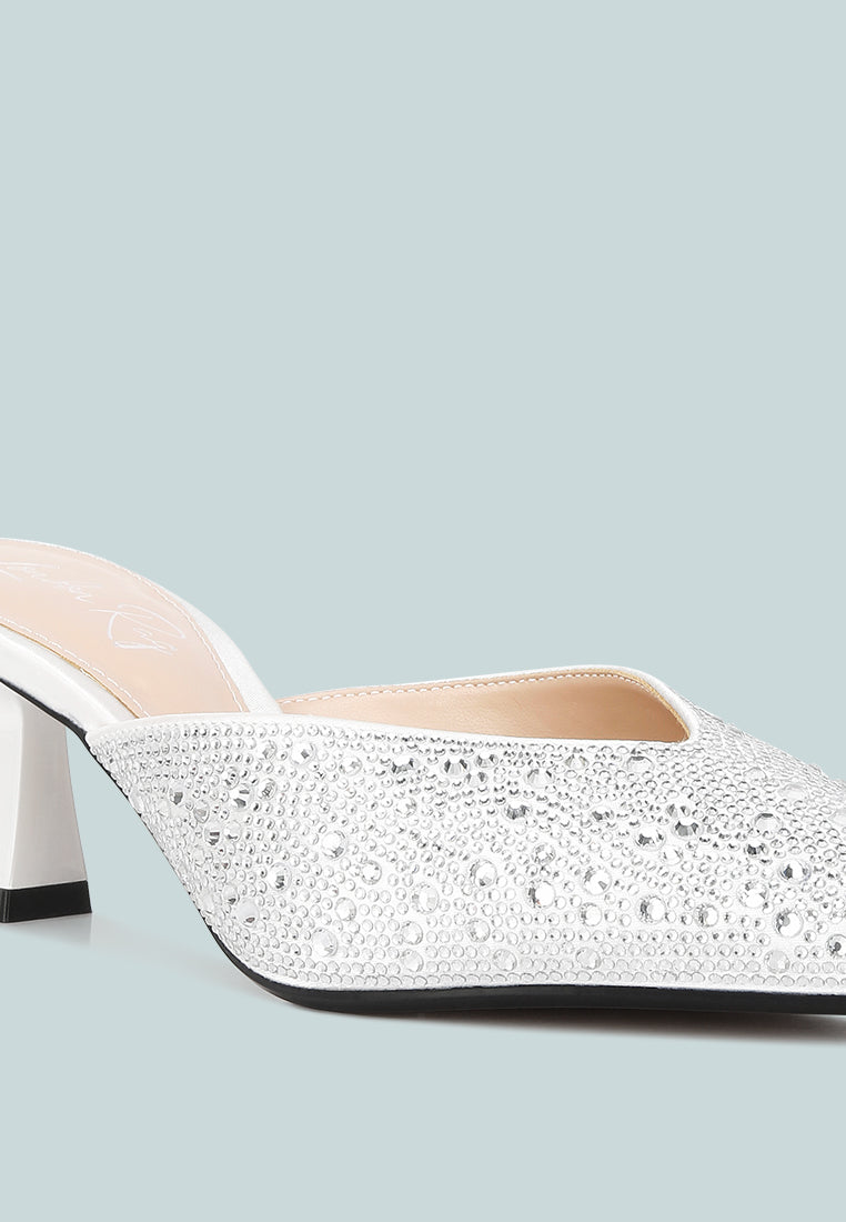 women aldora rhinestones embellished mules#color_white