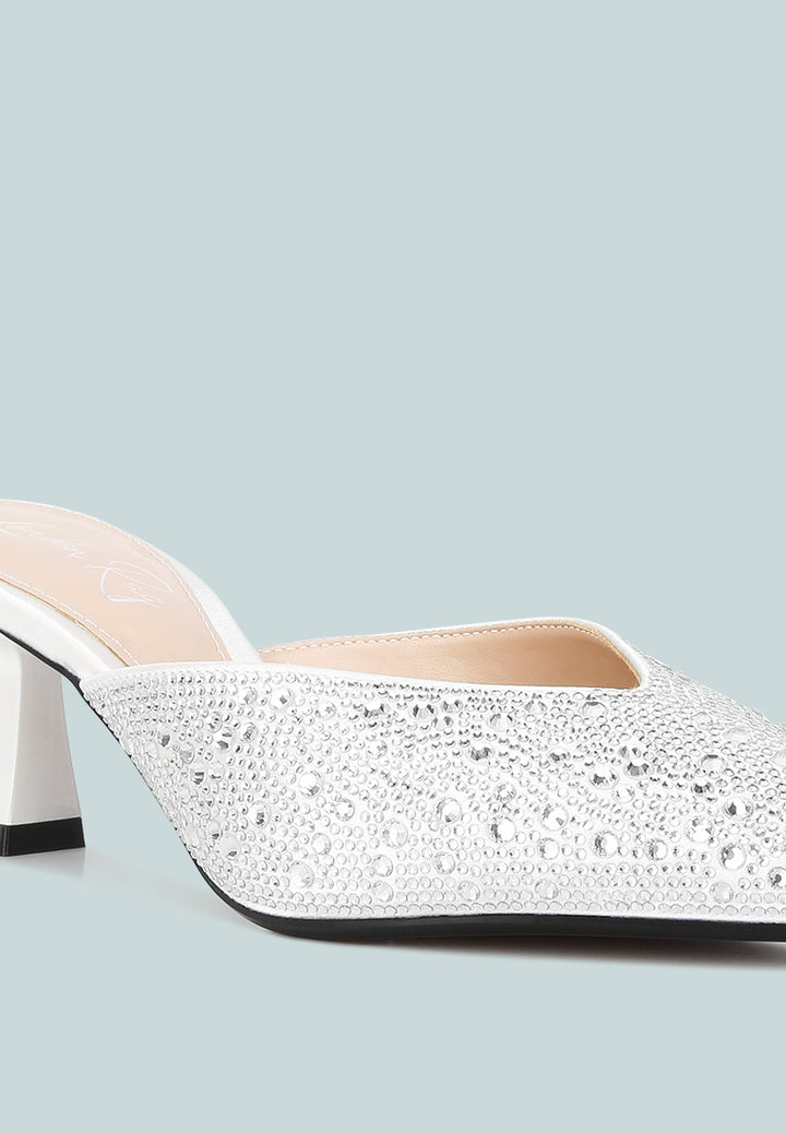 women aldora rhinestones embellished mules#color_white