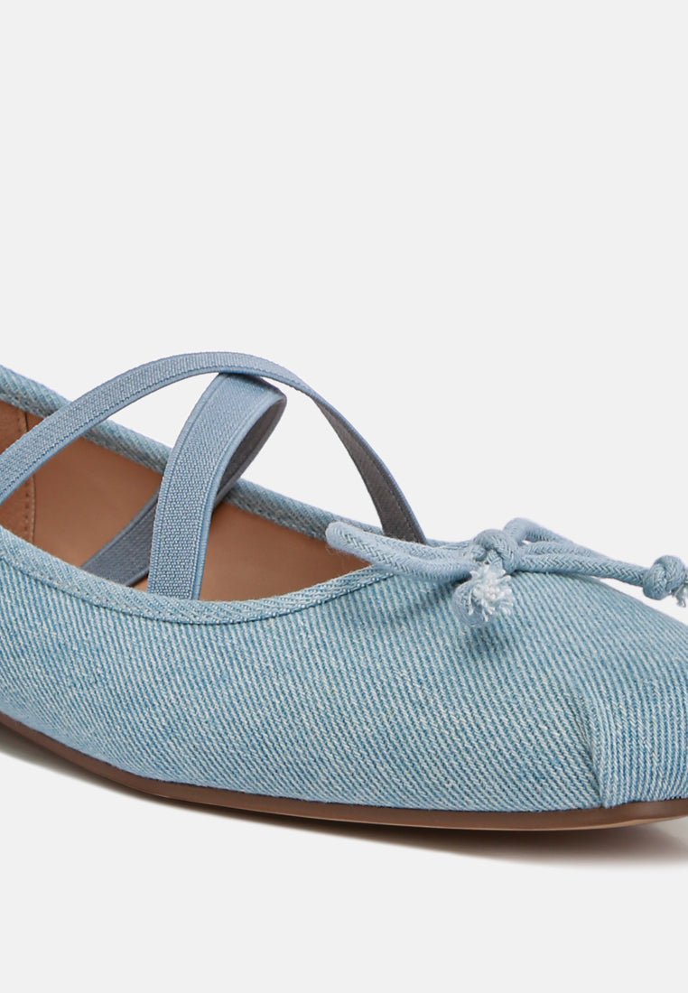 women criss cross strap ballet flats#color_blue