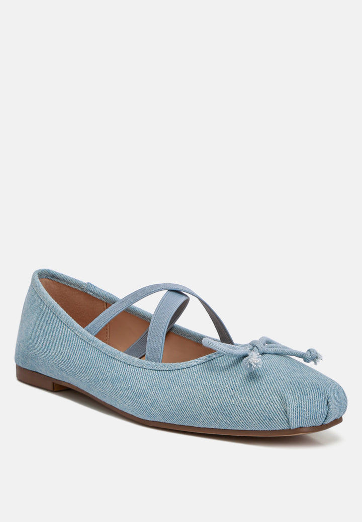 women criss cross strap ballet flats#color_blue