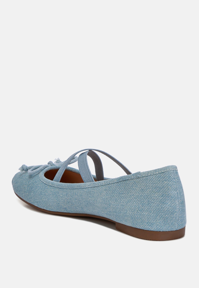 women criss cross strap ballet flats#color_blue